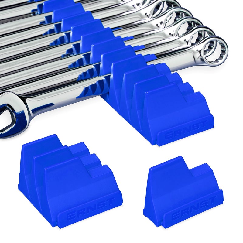 Ernst Manufacturing Wrench Pro Wrench Storage for 20 Wrenches with Anti-Slip Cleats - Blue - Made in the USA - Image 1